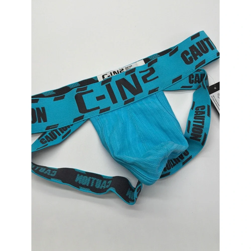 C-IN2 Caution Jockstrap Mens James Blue 430A Logo Athletic Supporter Small NEW‎